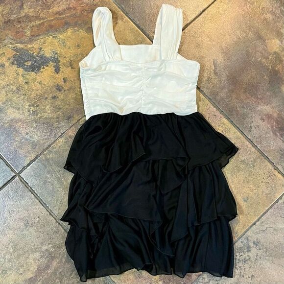 BCX Girl Black White Rhinestone Dressy Party Dress 12 - Picture 11 of 12